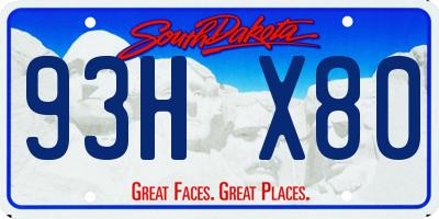 SD license plate 93HX80