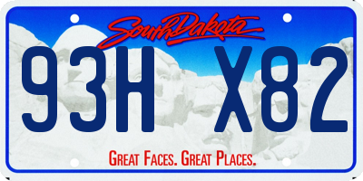 SD license plate 93HX82