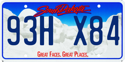 SD license plate 93HX84