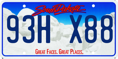 SD license plate 93HX88