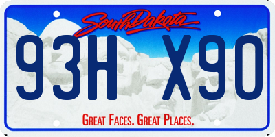 SD license plate 93HX90