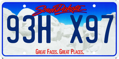 SD license plate 93HX97