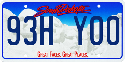 SD license plate 93HY00