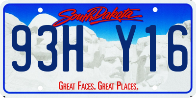 SD license plate 93HY16