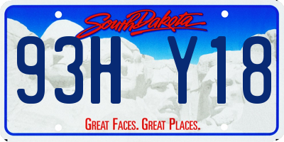 SD license plate 93HY18