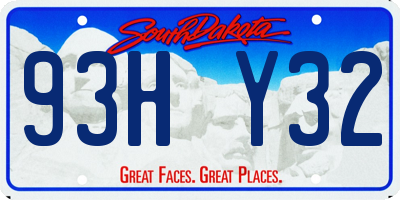 SD license plate 93HY32