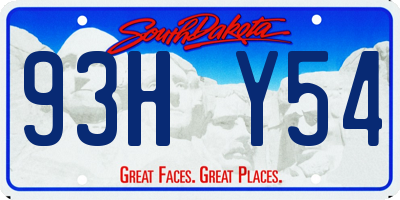 SD license plate 93HY54