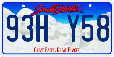 SD license plate 93HY58