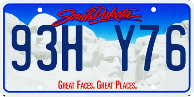 SD license plate 93HY76