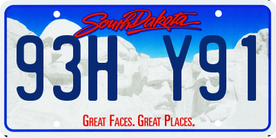 SD license plate 93HY91