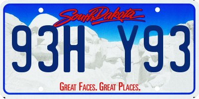 SD license plate 93HY93