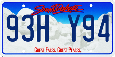 SD license plate 93HY94
