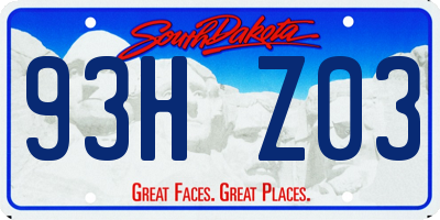 SD license plate 93HZ03