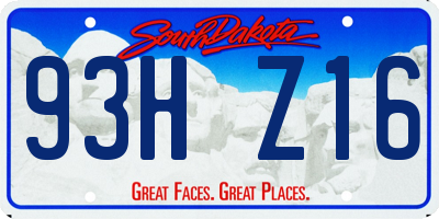 SD license plate 93HZ16