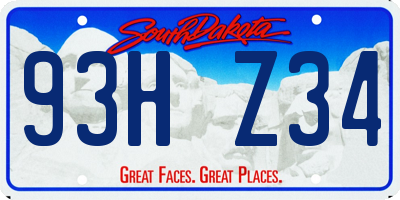 SD license plate 93HZ34