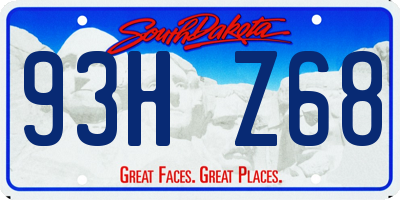 SD license plate 93HZ68