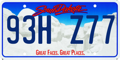 SD license plate 93HZ77