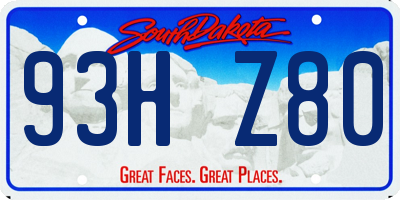 SD license plate 93HZ80