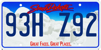 SD license plate 93HZ92