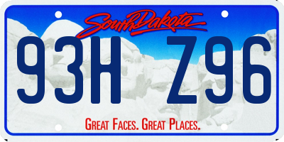 SD license plate 93HZ96