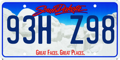 SD license plate 93HZ98