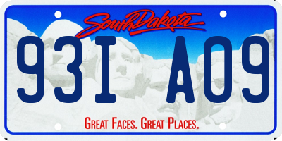 SD license plate 93IA09