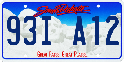 SD license plate 93IA12