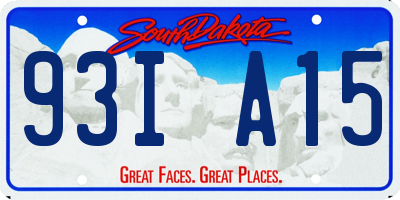 SD license plate 93IA15