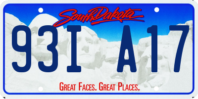 SD license plate 93IA17