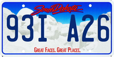 SD license plate 93IA26