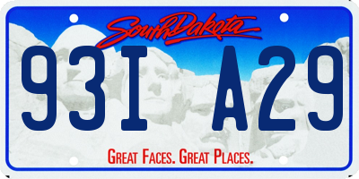 SD license plate 93IA29
