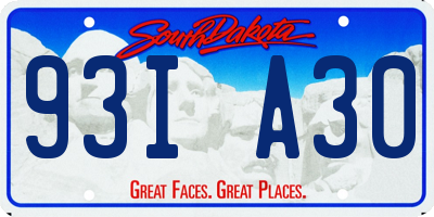 SD license plate 93IA30
