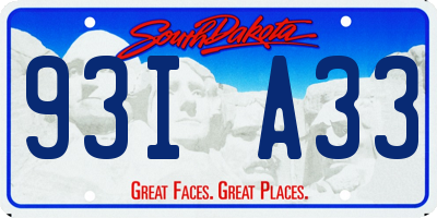 SD license plate 93IA33