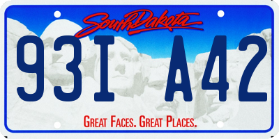SD license plate 93IA42
