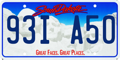 SD license plate 93IA50