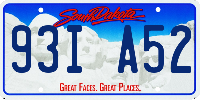 SD license plate 93IA52