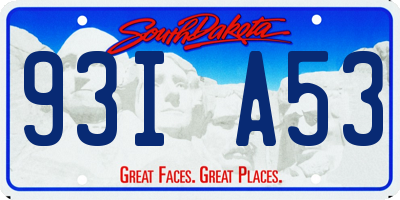 SD license plate 93IA53