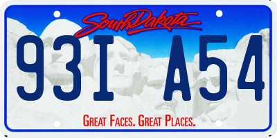 SD license plate 93IA54