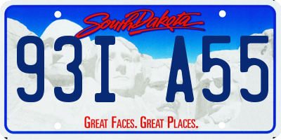 SD license plate 93IA55