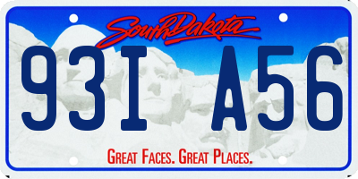 SD license plate 93IA56