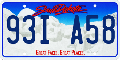 SD license plate 93IA58
