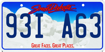 SD license plate 93IA63