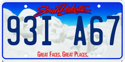 SD license plate 93IA67