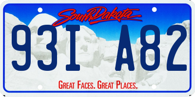 SD license plate 93IA82