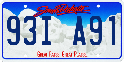 SD license plate 93IA91