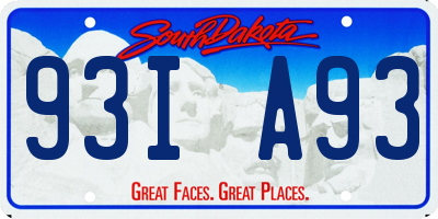 SD license plate 93IA93