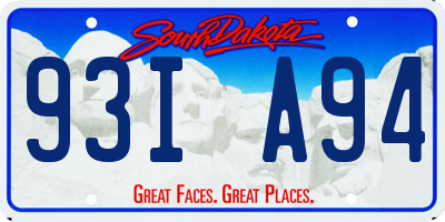 SD license plate 93IA94