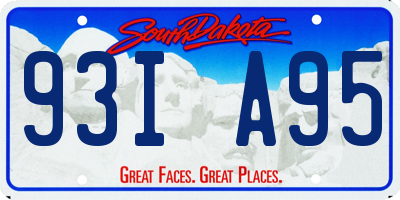 SD license plate 93IA95