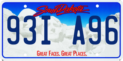 SD license plate 93IA96