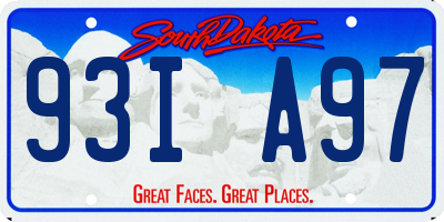 SD license plate 93IA97